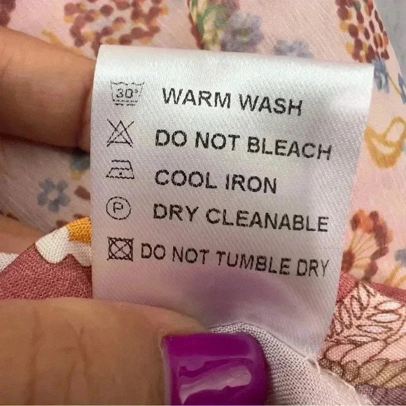 Shop the Mint Making Moves Mauve Pink Floral Print Chiffon Blouse Sz M - Picture 12 of 16